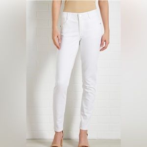 Versona Curvy Elastic Waistband White Denim Jeans Women’s Size 16